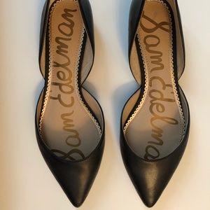 Black Leather Rodney d'Orsay Flats